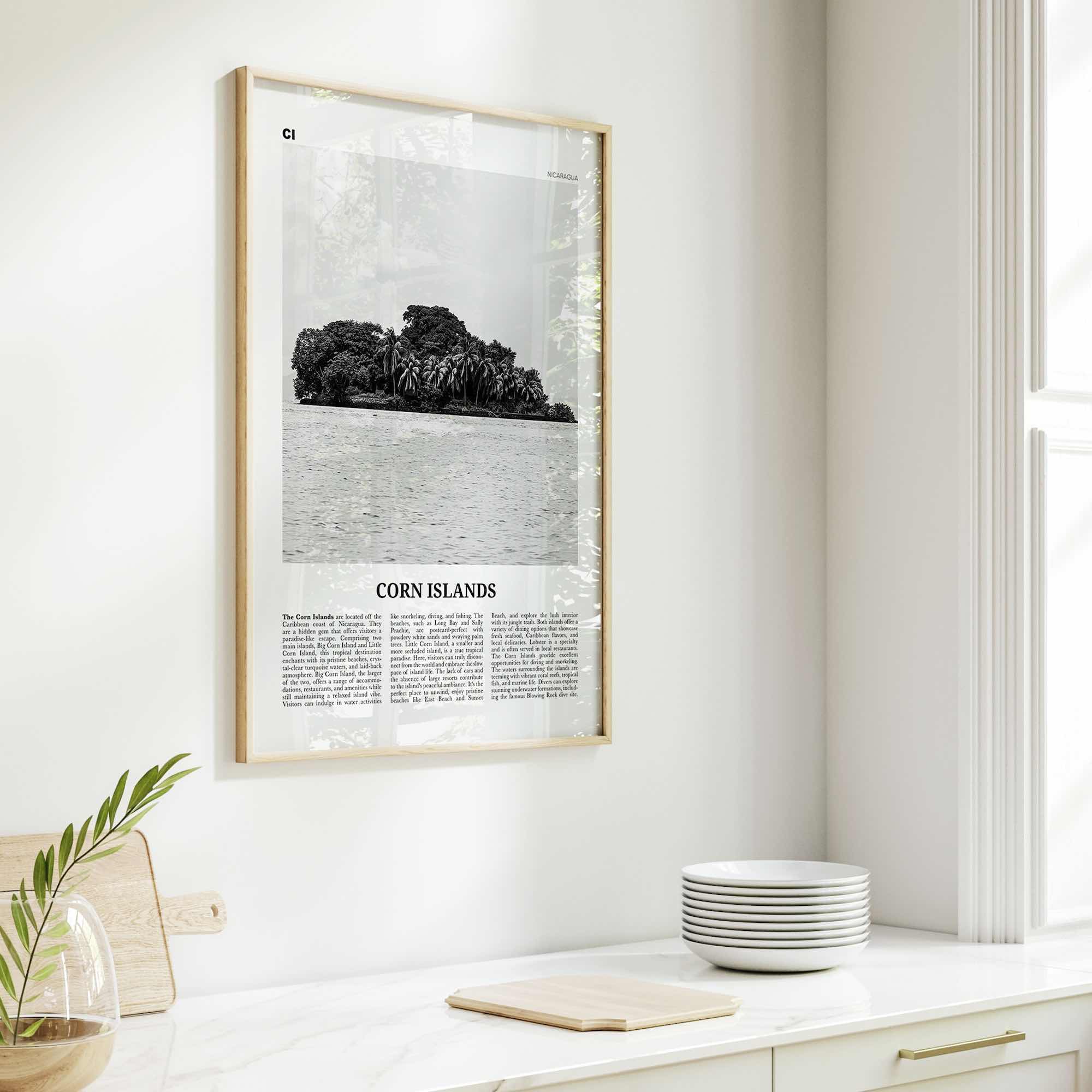 Corn Islands Print Black and White, Corn Islands Wall Art, Corn Islands Poster, Corn Islands Photo, Corn Islands Wall Décor, Nicaragua