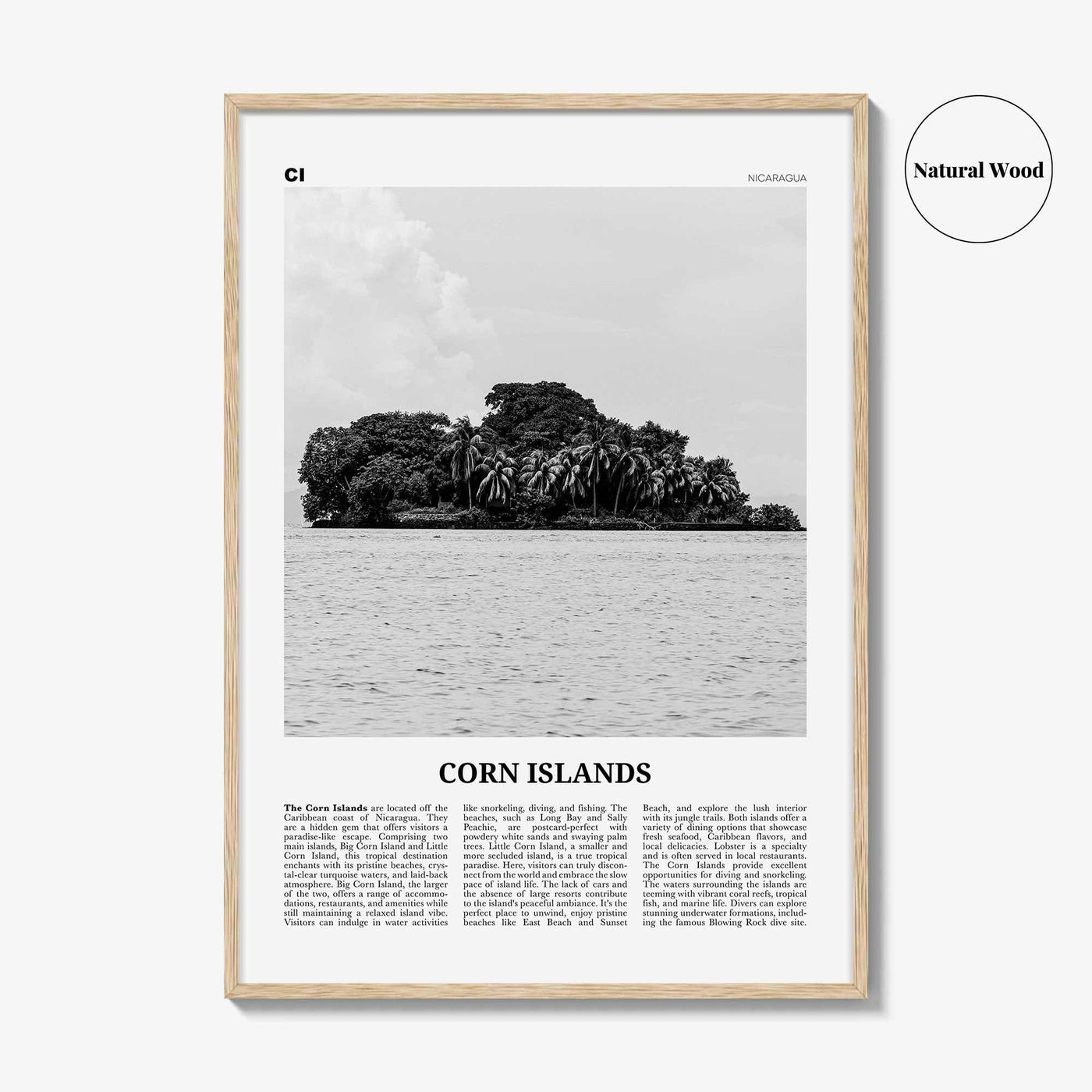 Corn Islands Print Black and White, Corn Islands Wall Art, Corn Islands Poster, Corn Islands Photo, Corn Islands Wall Décor, Nicaragua