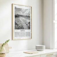 Cornwall Print Black and White, Cornwall Wall Art, Cornwall Poster, Cornwall Photo, Cornwall Wall Décor, Cornwall Map, England, UK