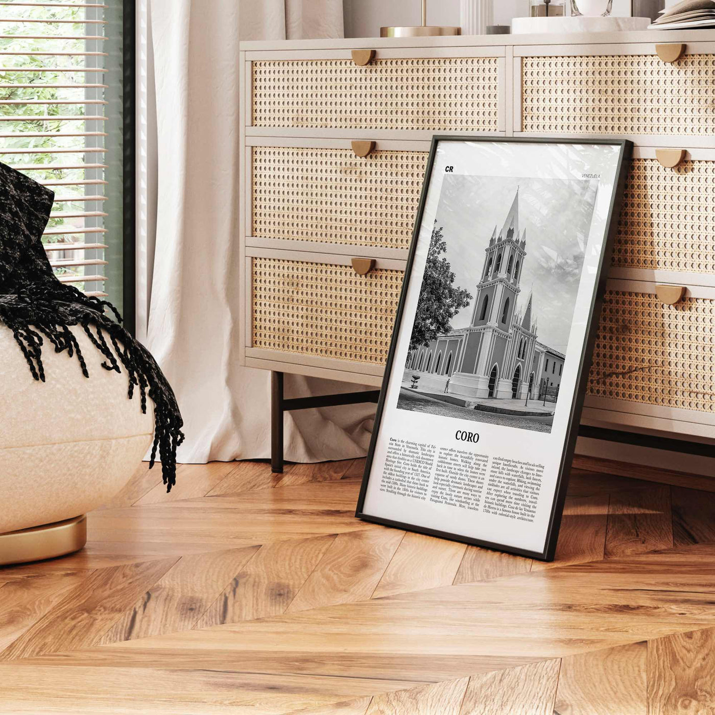 Coro Print Black and White, Coro Wall Art, Coro Poster, Coro Photo, Coro Wall Décor, Coro Map, Venezuela
