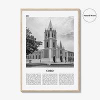 Coro Print Black and White, Coro Wall Art, Coro Poster, Coro Photo, Coro Wall Décor, Coro Map, Venezuela