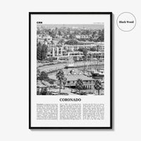 Coronado Print Black and White, Coronado Wall Art, Coronado Poster, Coronado Photo, Coronado, California, USA, United States, North America
