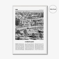 Coronado Print Black and White, Coronado Wall Art, Coronado Poster, Coronado Photo, Coronado, California, USA, United States, North America