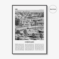 Coronado Print Black and White, Coronado Wall Art, Coronado Poster, Coronado Photo, Coronado, California, USA, United States, North America