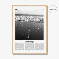 Corralejo Print Black and White, Corralejo Wall Art, Corralejo Poster, Corralejo Photo, Corralejo Wall Décor, Corralejo Map, Spain