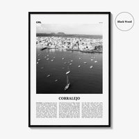 Corralejo Print Black and White, Corralejo Wall Art, Corralejo Poster, Corralejo Photo, Corralejo Wall Décor, Corralejo Map, Spain