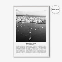 Corralejo Print Black and White, Corralejo Wall Art, Corralejo Poster, Corralejo Photo, Corralejo Wall Décor, Corralejo Map, Spain