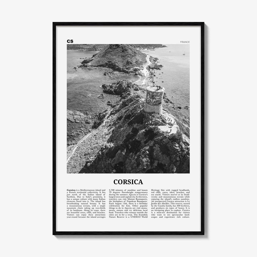 Corsica Print Black and White, Corsica Wall Art, Corsica Poster, Corsica Photo, Corsica Wall Décor, Corse, Ajaccio, France