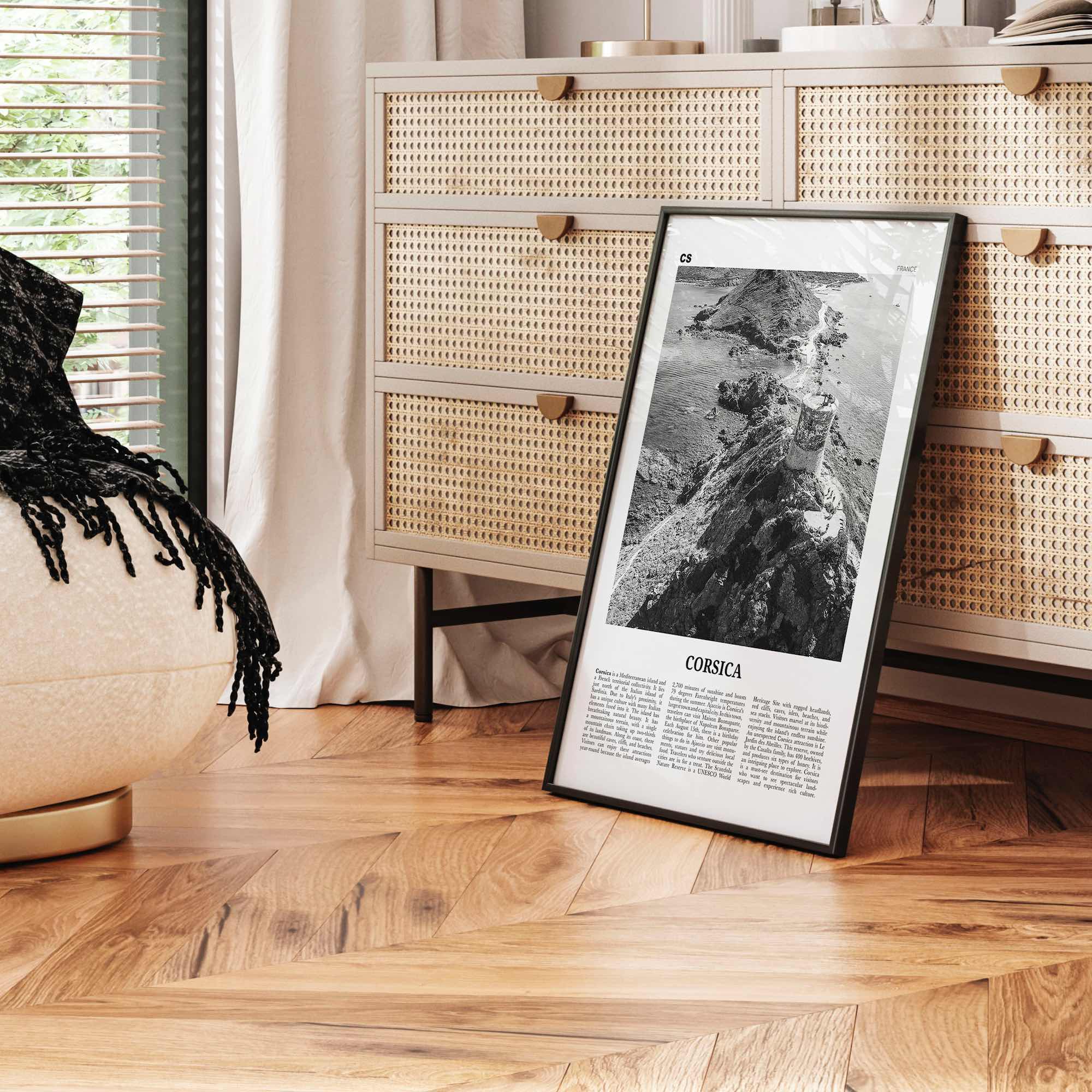 Corsica Print Black and White, Corsica Wall Art, Corsica Poster, Corsica Photo, Corsica Wall Décor, Corse, Ajaccio, France