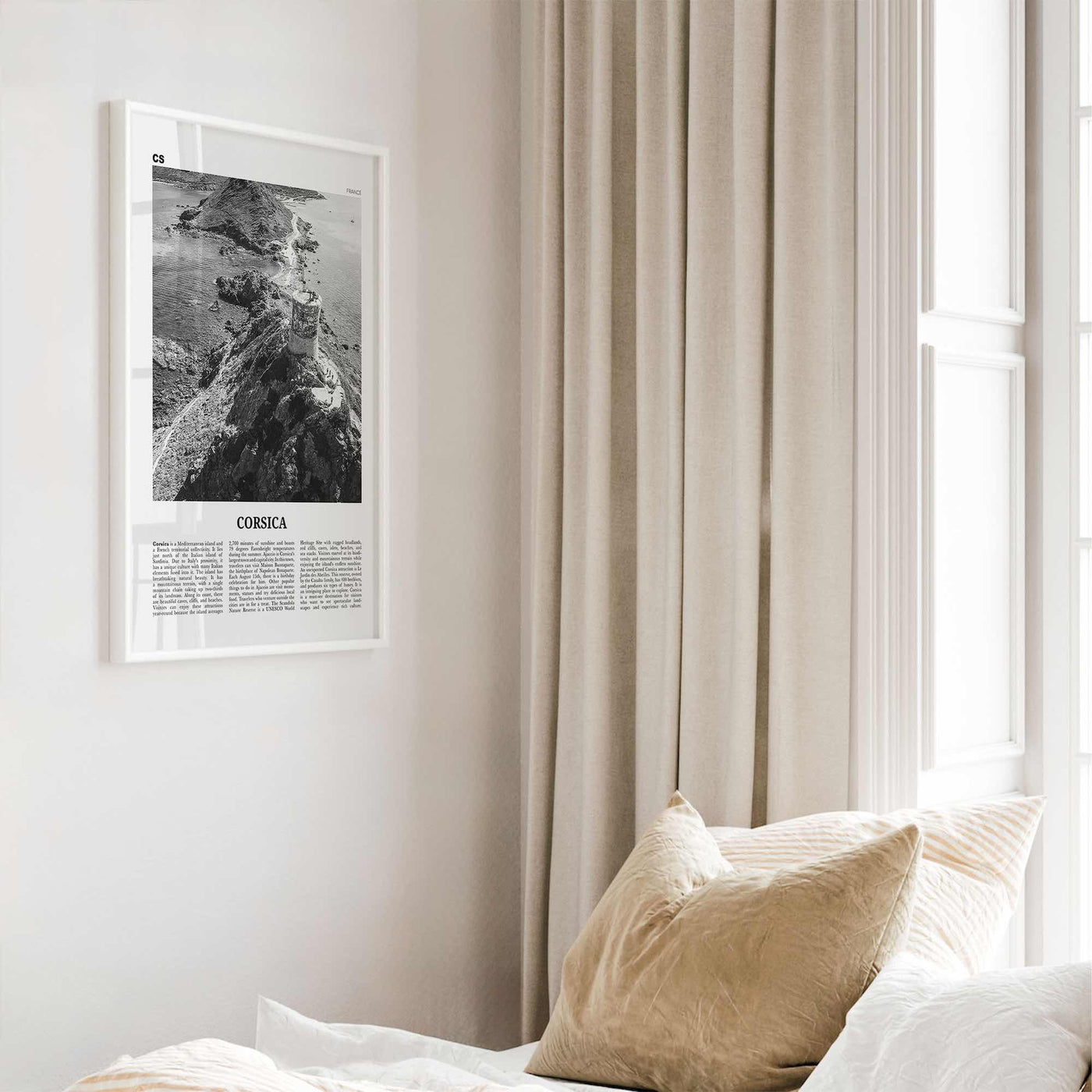 Corsica Print Black and White, Corsica Wall Art, Corsica Poster, Corsica Photo, Corsica Wall Décor, Corse, Ajaccio, France