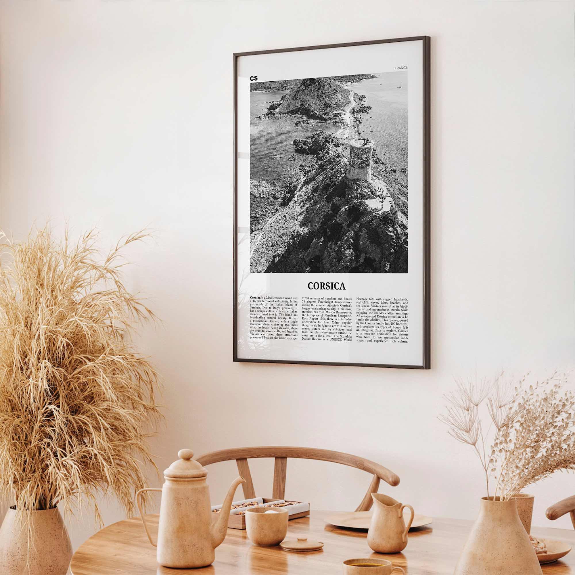 Corsica Print Black and White, Corsica Wall Art, Corsica Poster, Corsica Photo, Corsica Wall Décor, Corse, Ajaccio, France