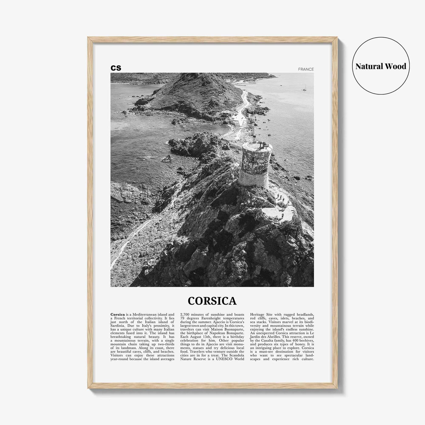 Corsica Print Black and White, Corsica Wall Art, Corsica Poster, Corsica Photo, Corsica Wall Décor, Corse, Ajaccio, France