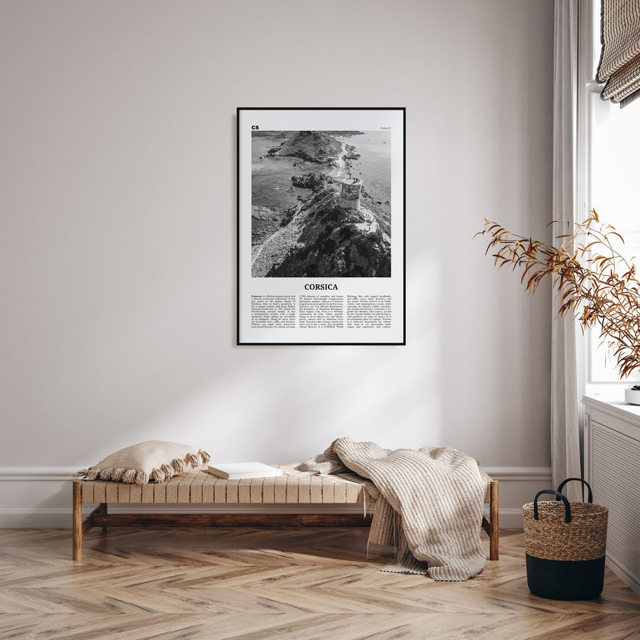 Corsica Travel B&W Poster