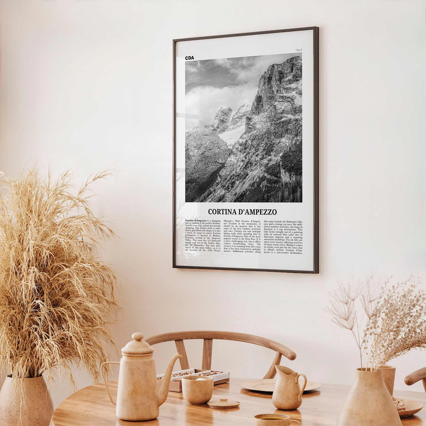 Cortina Dampezzo Print Black and White, Cortina d’Ampezzo Wall Art, Cortina d’Ampezzo Poster, Cortina d’Ampezzo Photo, Italy