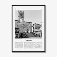 Cortona Print Black and White, Cortona Wall Art, Cortona Poster, Cortona Photo, Cortona Wall Décor, Cortona Map, Italy