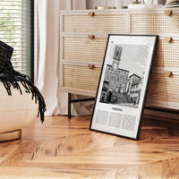Cortona Print Black and White, Cortona Wall Art, Cortona Poster, Cortona Photo, Cortona Wall Décor, Cortona Map, Italy