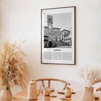 Cortona Print Black and White, Cortona Wall Art, Cortona Poster, Cortona Photo, Cortona Wall Décor, Cortona Map, Italy