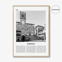 Cortona Print Black and White, Cortona Wall Art, Cortona Poster, Cortona Photo, Cortona Wall Décor, Cortona Map, Italy