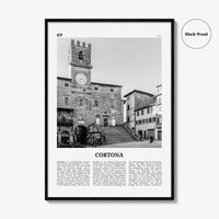 Cortona Print Black and White, Cortona Wall Art, Cortona Poster, Cortona Photo, Cortona Wall Décor, Cortona Map, Italy