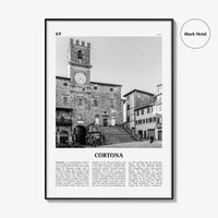 Cortona Print Black and White, Cortona Wall Art, Cortona Poster, Cortona Photo, Cortona Wall Décor, Cortona Map, Italy