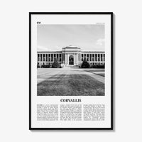 Corvallis Print Black and White, Corvallis Wall Art, Corvallis Poster, Corvallis Photo, Corvallis Map, Corvallis Wall Decor, Oregon, USA