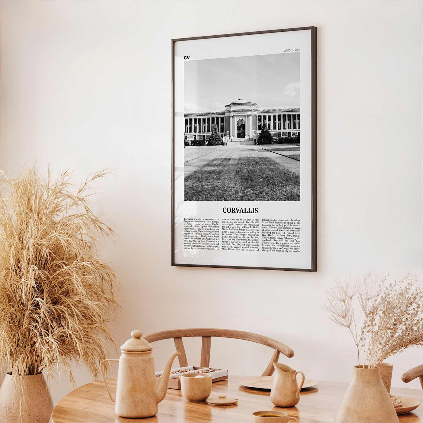 Corvallis Print Black and White, Corvallis Wall Art, Corvallis Poster, Corvallis Photo, Corvallis Map, Corvallis Wall Decor, Oregon, USA