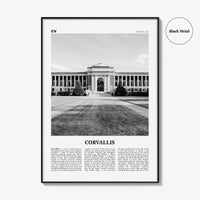 Corvallis Print Black and White, Corvallis Wall Art, Corvallis Poster, Corvallis Photo, Corvallis Map, Corvallis Wall Decor, Oregon, USA