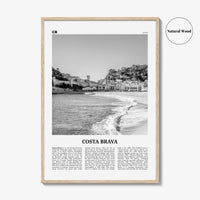 Costa Brava Print Black and White, Costa Brava Wall Art, Costa Brava Poster, Costa Brava Photo, Costa Brava Wall Décor, Costa Brava Map