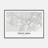 Costa Mesa Map Landscape Poster