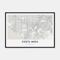 Costa Mesa Map Landscape Poster