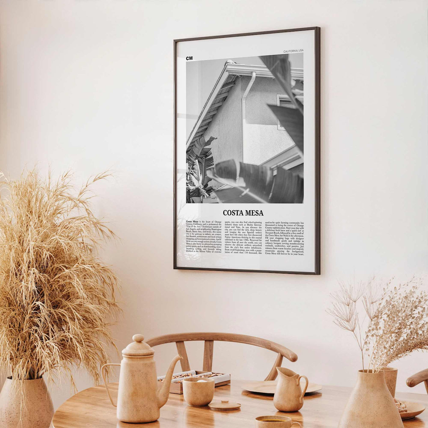 Costa Mesa Print Black and White, Costa Mesa Wall Art, Costa Mesa Poster, Costa Mesa Photo, California, USA, United States, North America