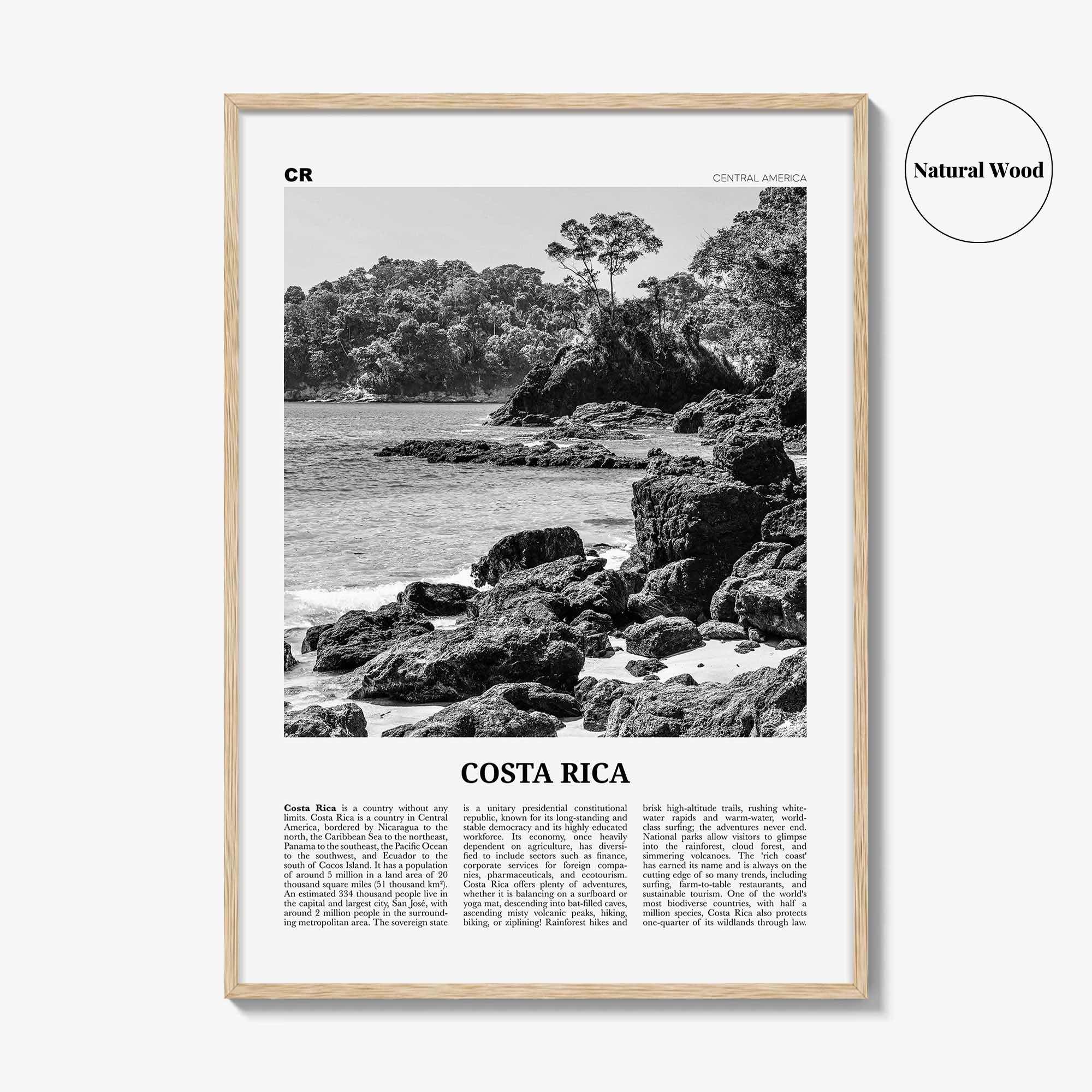 Costa Rica Print Black and White No 1, Costa Rica Wall Art, Costa Rica Poster, Costa Rica Photo, Costa Rica Wall Decor, San José