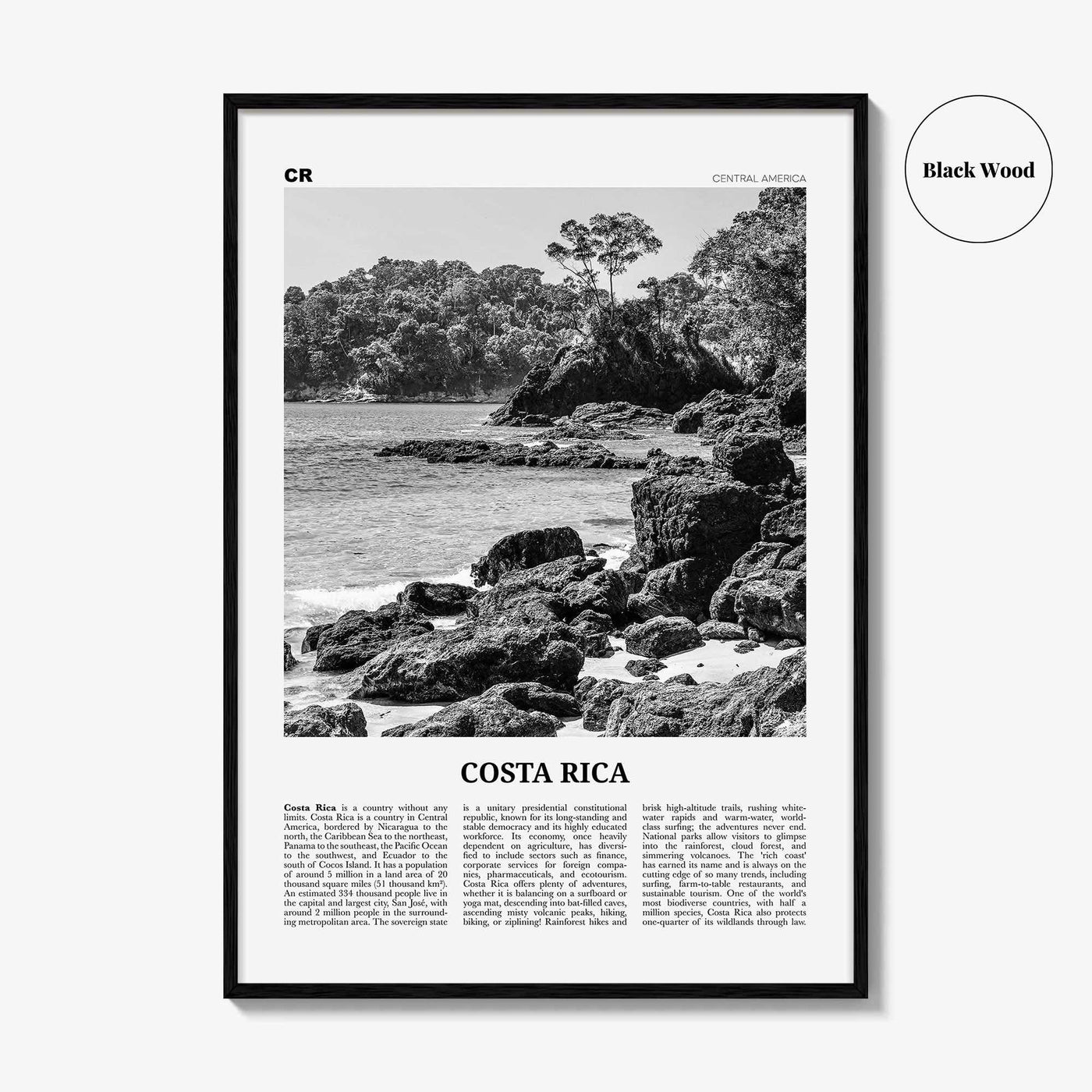 Costa Rica Print Black and White No 1, Costa Rica Wall Art, Costa Rica Poster, Costa Rica Photo, Costa Rica Wall Decor, San José