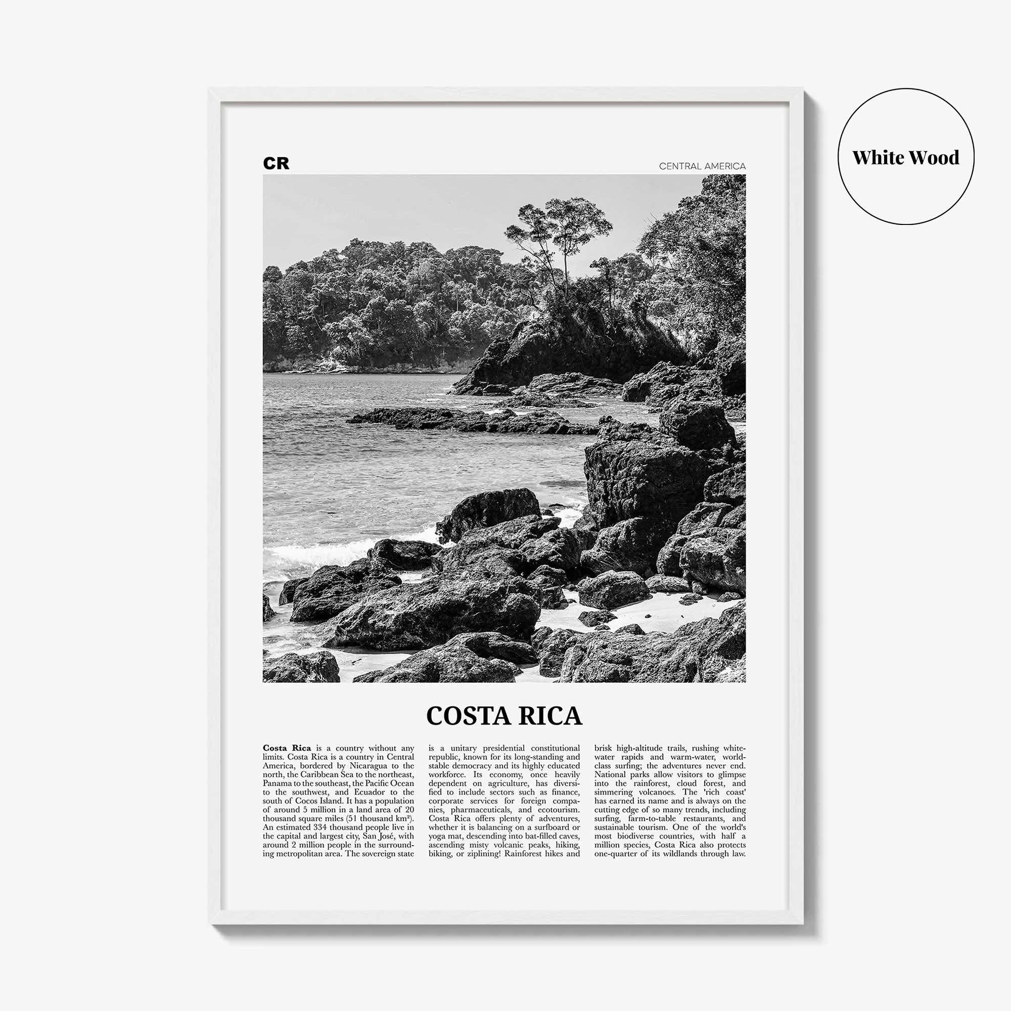 Costa Rica Print Black and White No 1, Costa Rica Wall Art, Costa Rica Poster, Costa Rica Photo, Costa Rica Wall Decor, San José