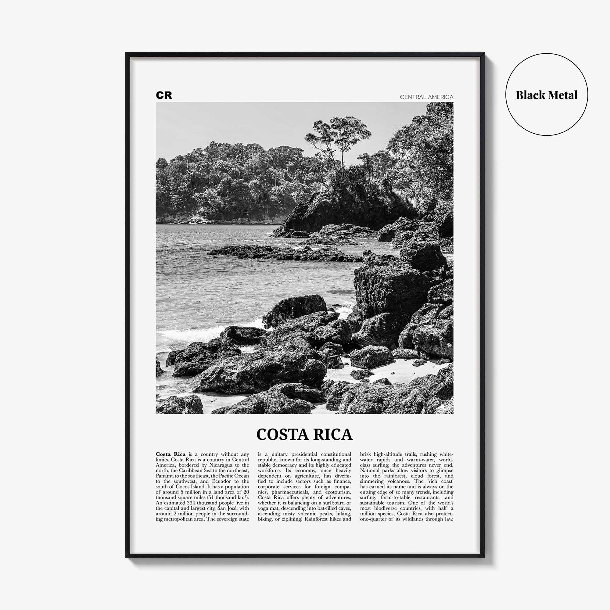 Costa Rica Print Black and White No 1, Costa Rica Wall Art, Costa Rica Poster, Costa Rica Photo, Costa Rica Wall Decor, San José