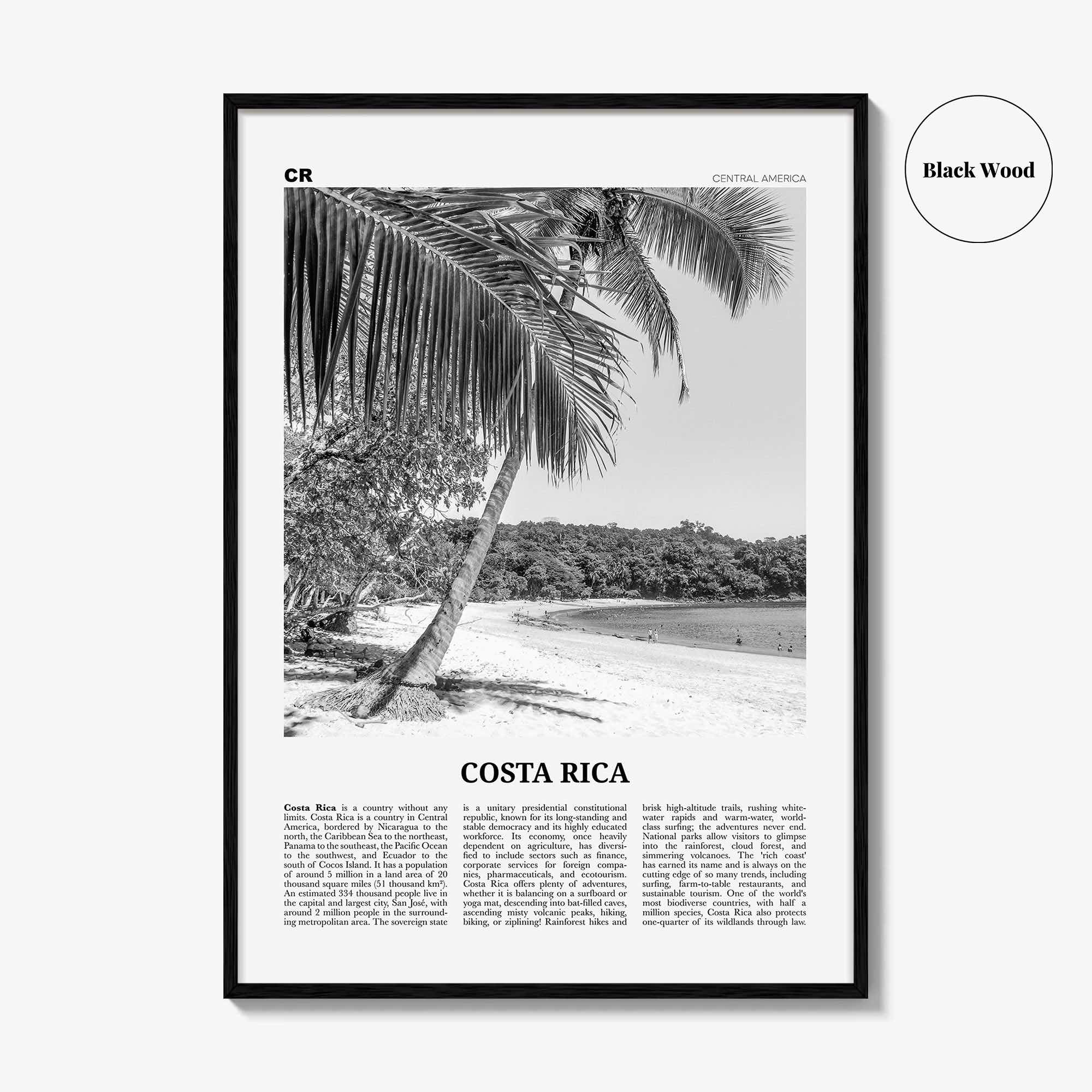 Costa Rica Print Black and White No 2, Costa Rica Wall Art, Costa Rica Poster, Costa Rica Photo, Costa Rica Wall Decor, San José