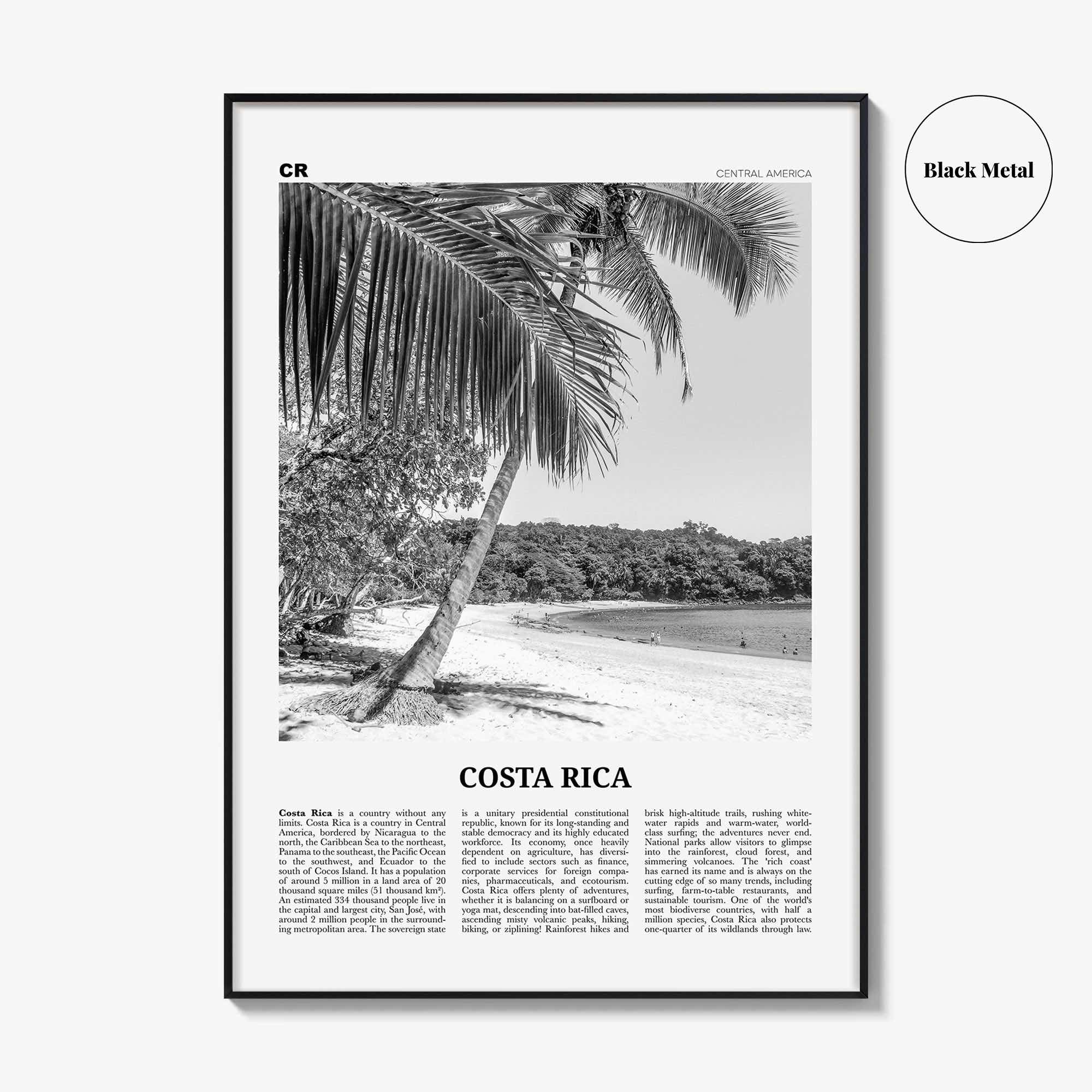 Costa Rica Print Black and White No 2, Costa Rica Wall Art, Costa Rica Poster, Costa Rica Photo, Costa Rica Wall Decor, San José