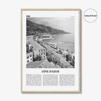Côte d’Azur Print Black and White, Côte d’Azur Wall Art, Côte d’Azur Poster, Côte d’Azur Photo, France, Côte d'Azur, French Riviera, Azure