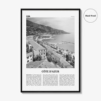 Côte d’Azur Print Black and White, Côte d’Azur Wall Art, Côte d’Azur Poster, Côte d’Azur Photo, France, Côte d'Azur, French Riviera, Azure