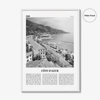 Côte d’Azur Print Black and White, Côte d’Azur Wall Art, Côte d’Azur Poster, Côte d’Azur Photo, France, Côte d'Azur, French Riviera, Azure