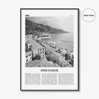 Côte d’Azur Print Black and White, Côte d’Azur Wall Art, Côte d’Azur Poster, Côte d’Azur Photo, France, Côte d'Azur, French Riviera, Azure