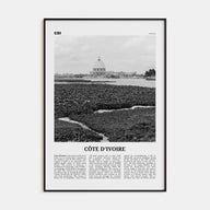 Côte d'Ivoire Travel B&W Poster