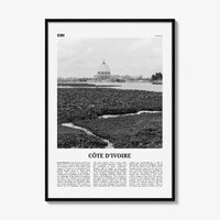Côte d’Ivoire Print Black and White, Côte d’Ivoire Wall Art, Côte d’Ivoire Poster, Côte d’Ivoire Photo, Ivory Coast Print Black and White
