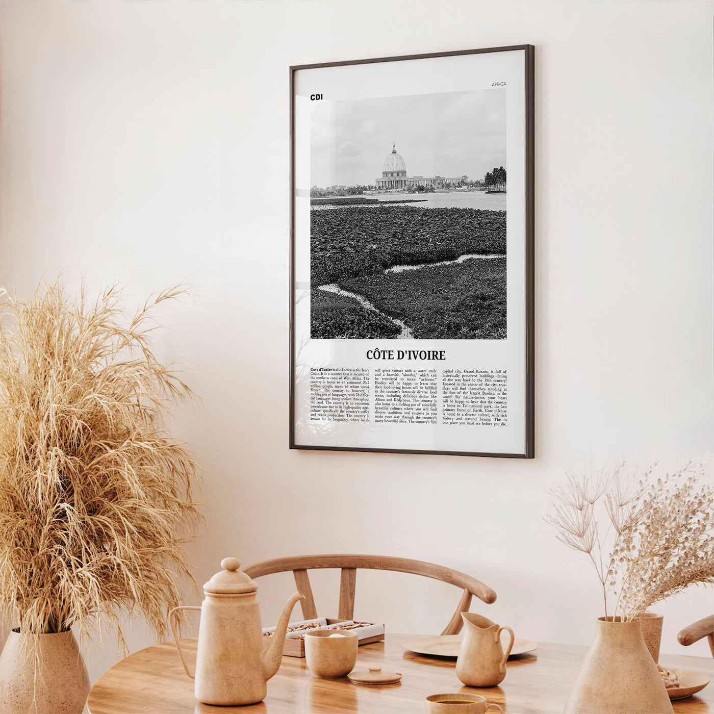 Côte d’Ivoire Print Black and White, Côte d’Ivoire Wall Art, Côte d’Ivoire Poster, Côte d’Ivoire Photo, Ivory Coast Print Black and White