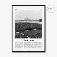 Côte d’Ivoire Print Black and White, Côte d’Ivoire Wall Art, Côte d’Ivoire Poster, Côte d’Ivoire Photo, Ivory Coast Print Black and White