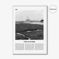 Côte d’Ivoire Print Black and White, Côte d’Ivoire Wall Art, Côte d’Ivoire Poster, Côte d’Ivoire Photo, Ivory Coast Print Black and White