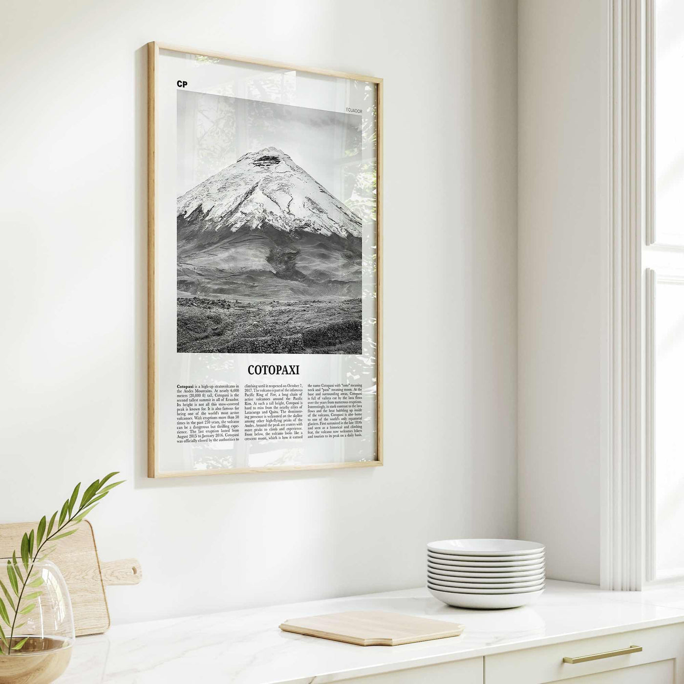 Cotopaxi Print Black and White, Cotopaxi Wall Art, Cotopaxi Poster, Cotopaxi Photo, Cotopaxi Wall Décor, Cotopaxi Map, Ecuador