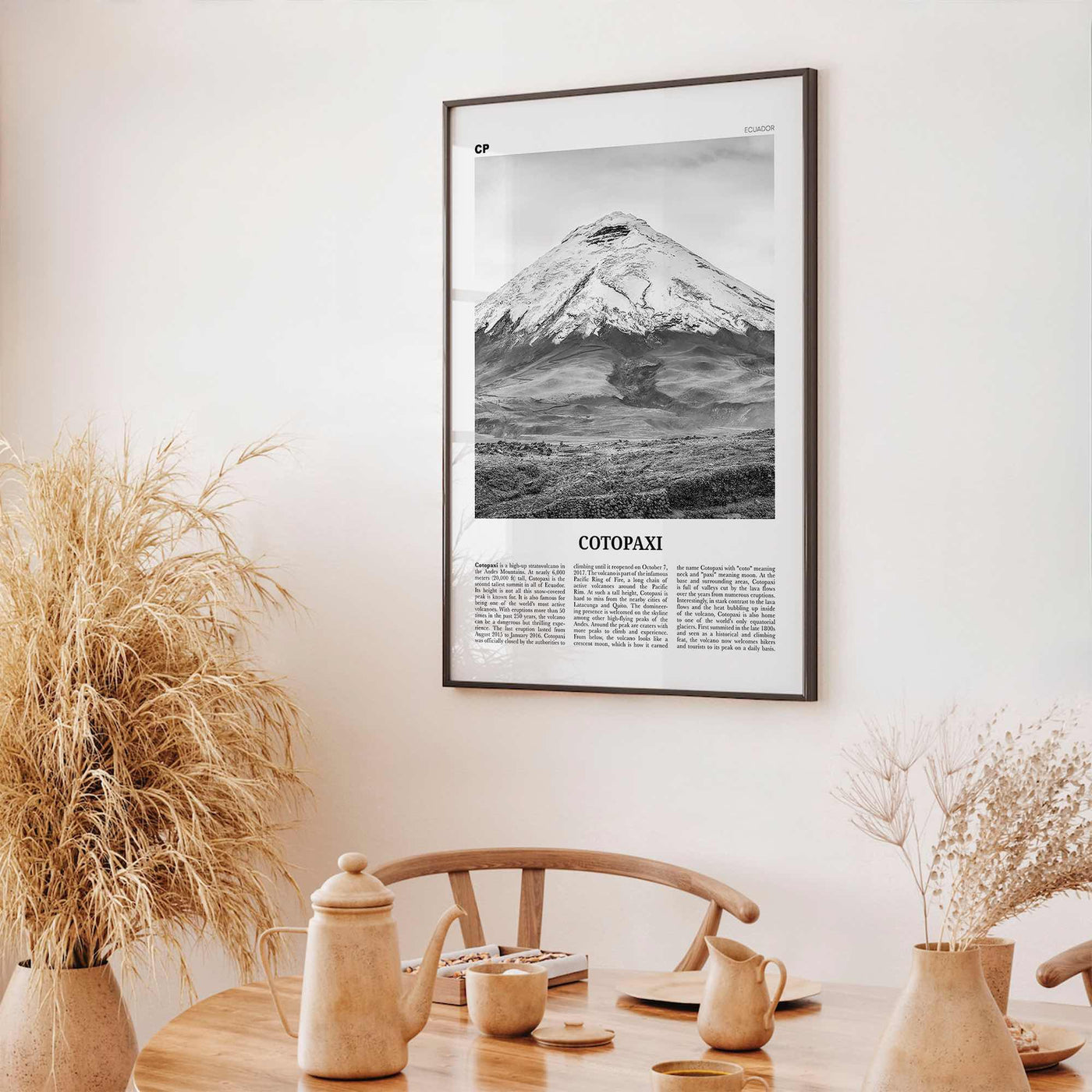 Cotopaxi Print Black and White, Cotopaxi Wall Art, Cotopaxi Poster, Cotopaxi Photo, Cotopaxi Wall Décor, Cotopaxi Map, Ecuador