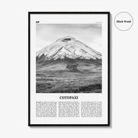 Cotopaxi Print Black and White, Cotopaxi Wall Art, Cotopaxi Poster, Cotopaxi Photo, Cotopaxi Wall Décor, Cotopaxi Map, Ecuador