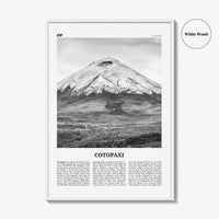 Cotopaxi Print Black and White, Cotopaxi Wall Art, Cotopaxi Poster, Cotopaxi Photo, Cotopaxi Wall Décor, Cotopaxi Map, Ecuador